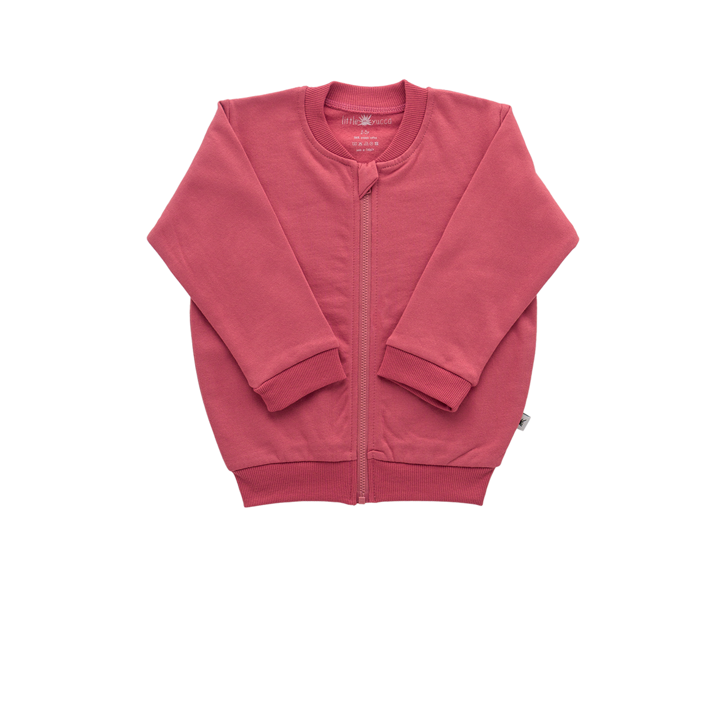 Organic "Bomber" jacket -Aged 6m to 5 Yrs- Colored Cherry