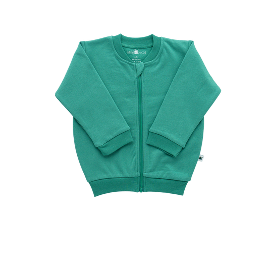 Organic "Bomber" jacket -Aged 6m to 5 Yrs- Colored Green