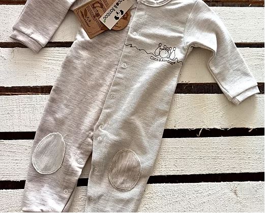 Bowling Printed Baby Rompers -Aged 3m to 2 Yrs- Colored Ecru