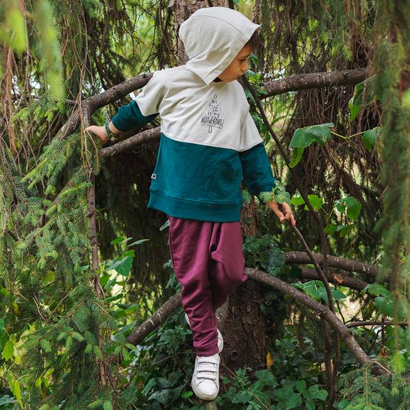 "Cross" Pants -Aged 6m to 5 Yrs- Colored Eggplant