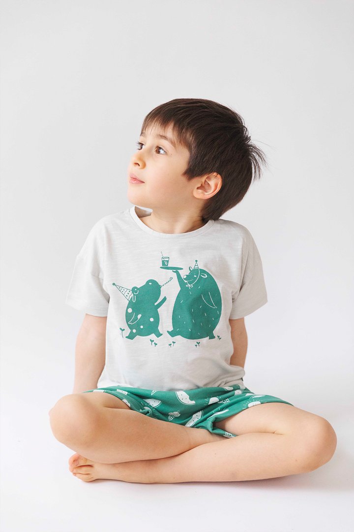 Organic cotton "Comfy" T-shirt -Aged 6m to 7 Yrs- Colored Light Grey