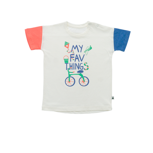 Organic Cotton "Comfy" T-shirt - Aged 12m to 9 Yrs- Colored Multi-Flamingo