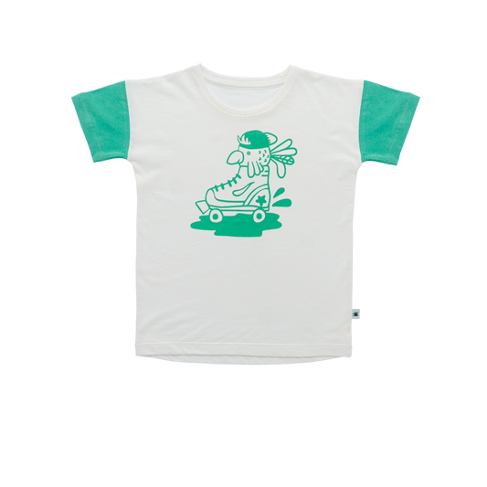Organic Cotton "Comfy" T-shirt - Aged 12m to 9 Yrs- Colored Multi-Green