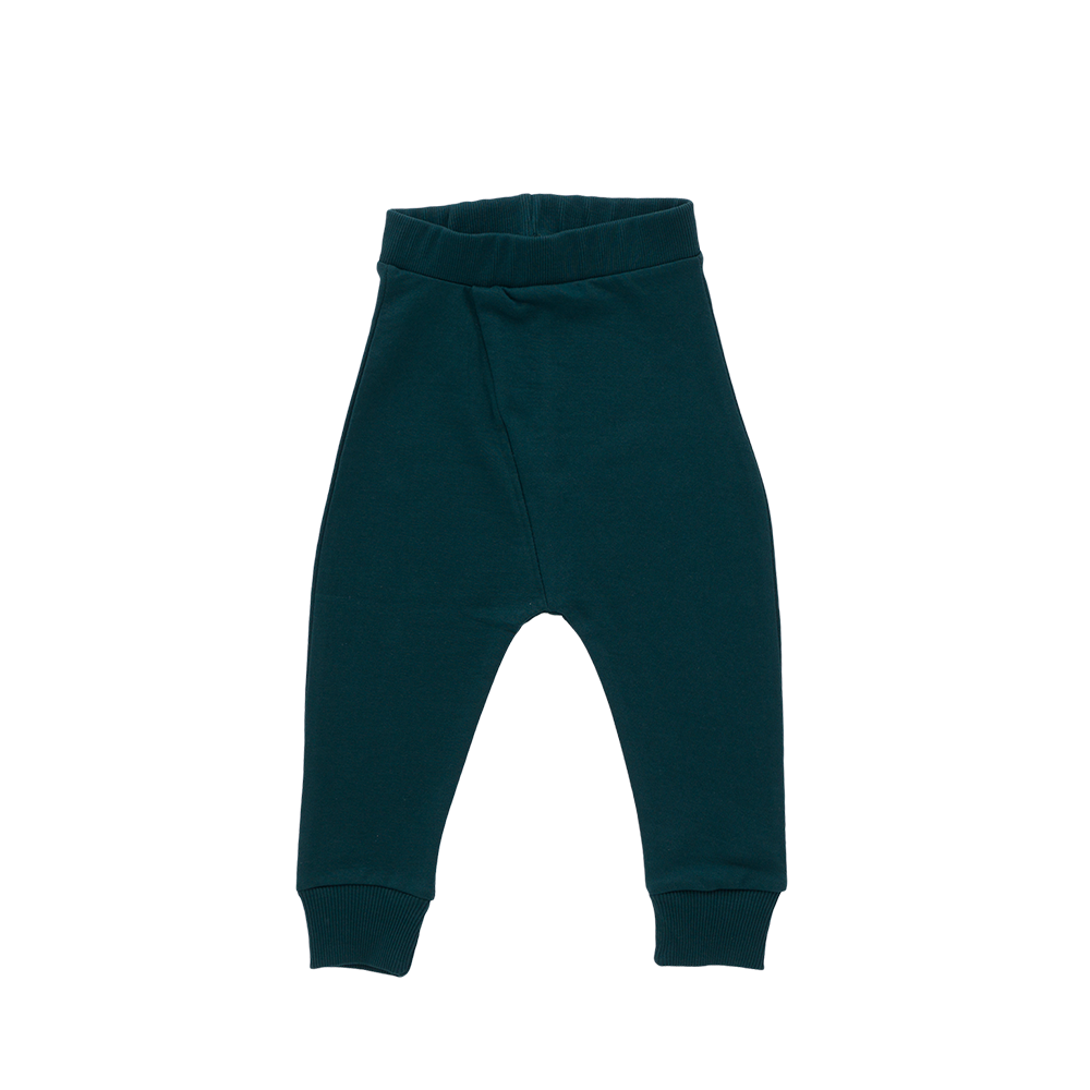 Organic green pants for boys and girls