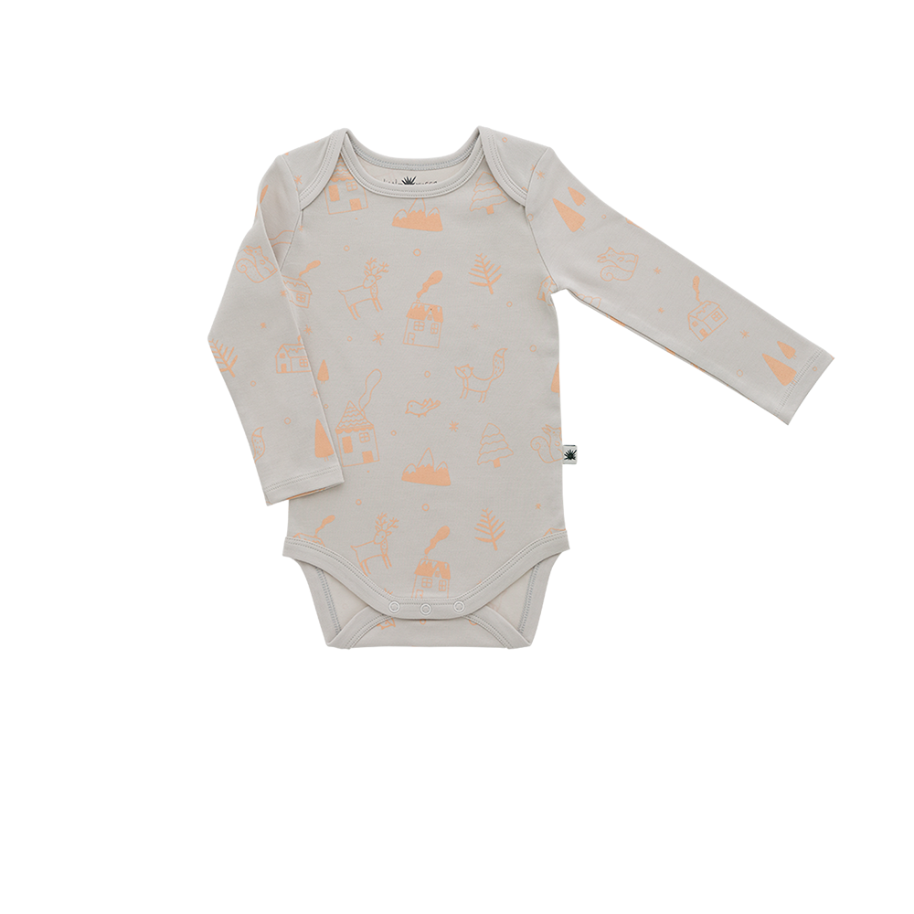 Organic cotton "Envelope" Onesie -Aged 9-24 Months- Colored Light Grey & Salmon