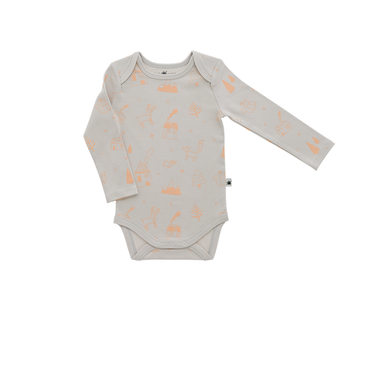 Organic cotton "Envelope" Onesie -Aged 9-24 Months- Colored Light Grey & Salmon
