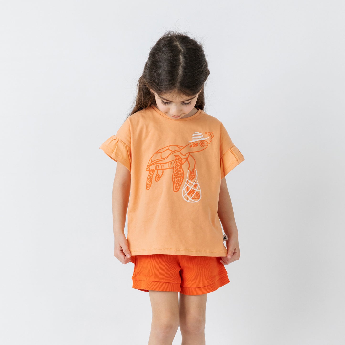 Frills T-shirt - Aged 6m to 7 Yrs- Colored Coral