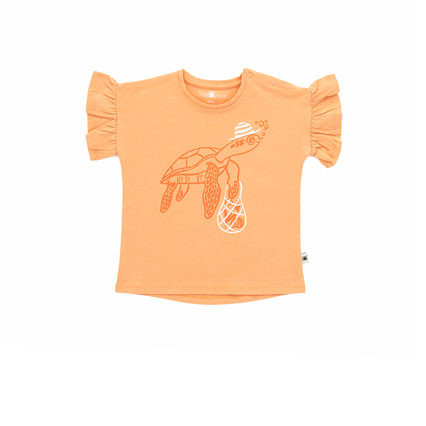 Frills T-shirt - Aged 6m to 7 Yrs- Colored Coral