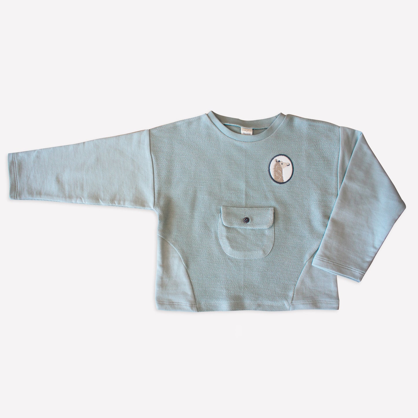 BELGIAN BLOCK ‘LAMA’ POCKET SWEATER - Aged 3 m to 2 Yrs.