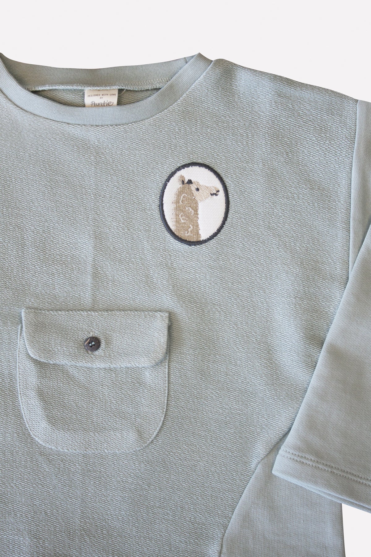 BELGIAN BLOCK ‘LAMA’ POCKET SWEATER - Aged 3 m to 2 Yrs.