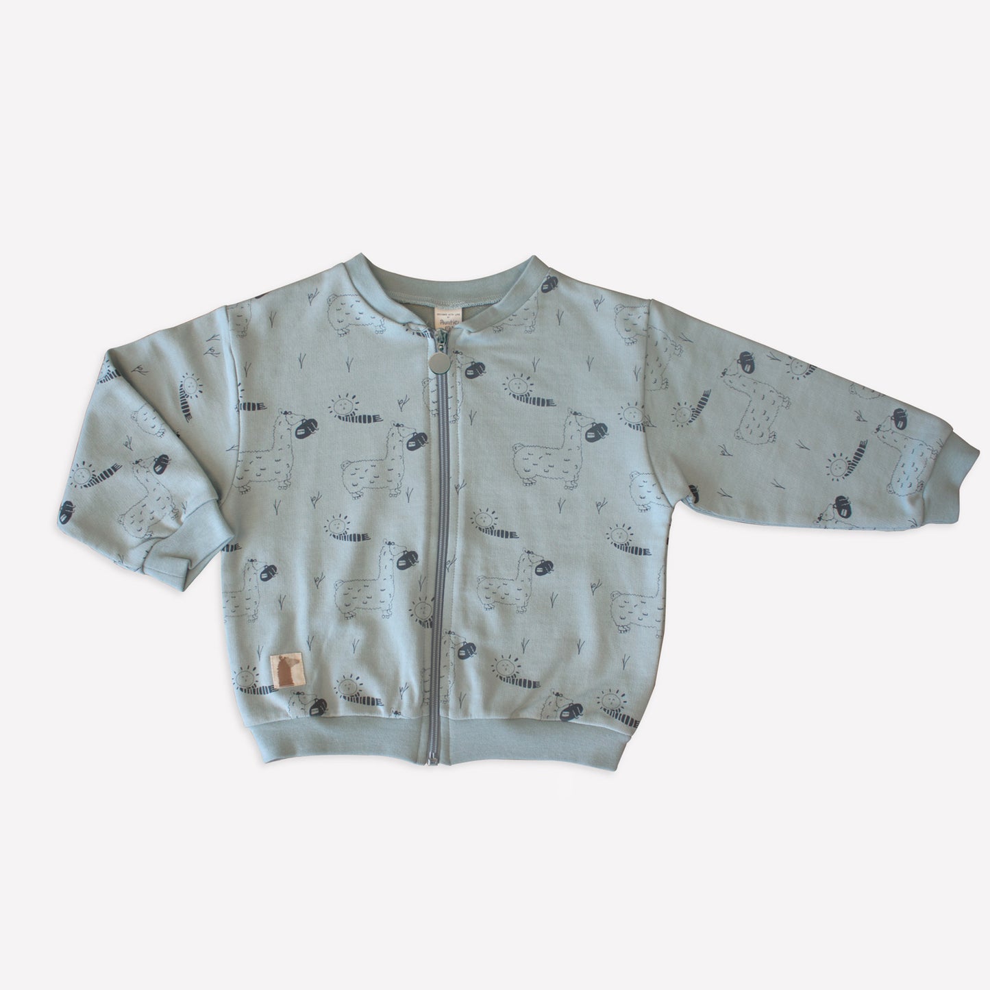 BELGIAN BLOCK ‘LAMA’S WAY ’ ZIP FRONT BOMBER JACKET Aged 3m to 4 Yrs