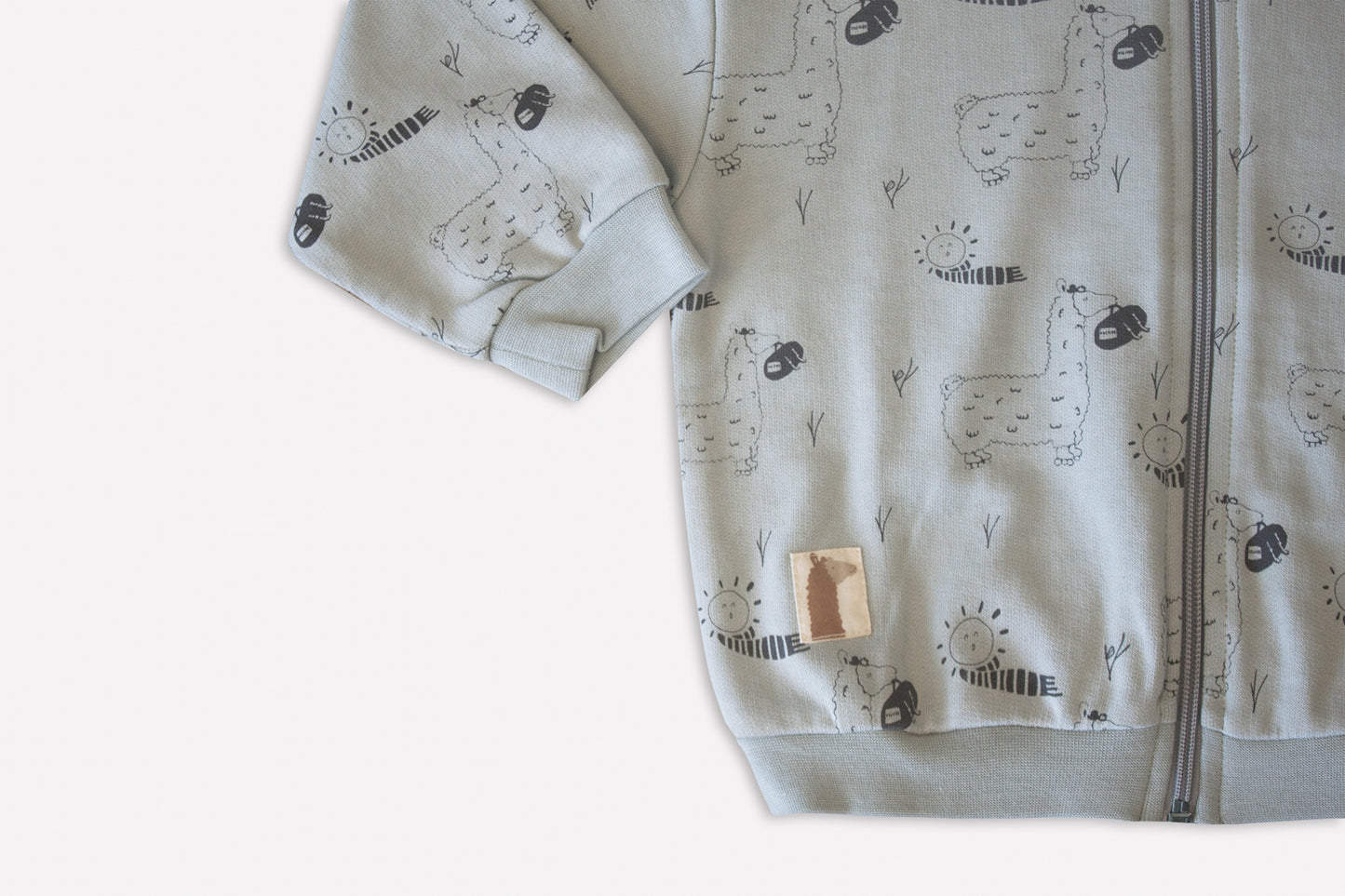 BELGIAN BLOCK ‘LAMA’S WAY ’ ZIP FRONT BOMBER JACKET Aged 3m to 4 Yrs