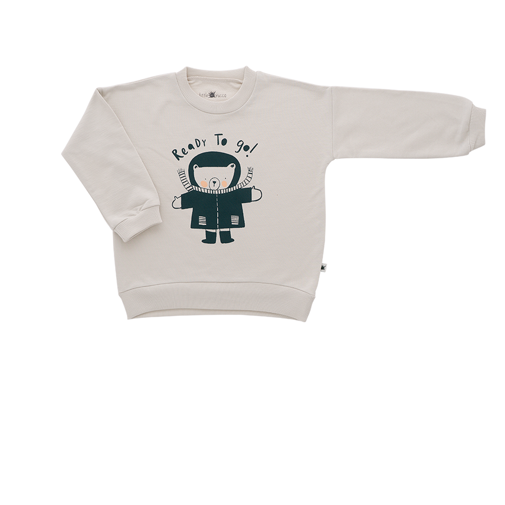 unisex white Loose cut cotton sweatshirt