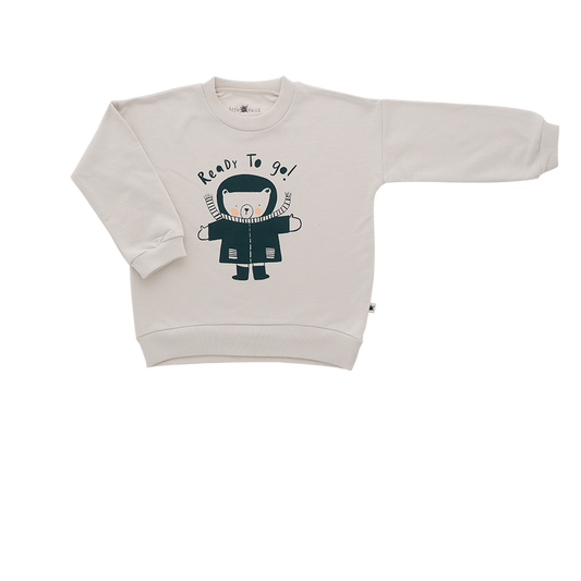 unisex white Loose cut cotton sweatshirt
