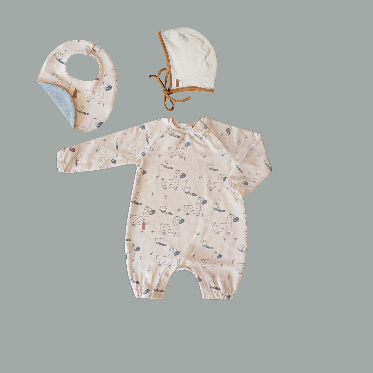WHITECAP ‘LAMA’S WAY ’ LONG SLEEVE ROMPER - Aged 0m to 18m