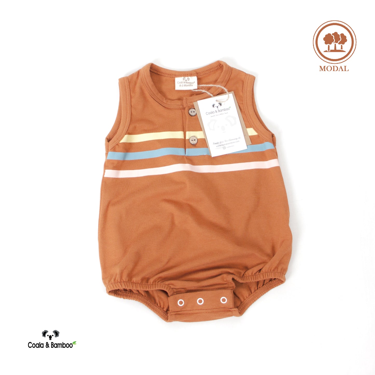 Printed Modal Bodysuit Aged 0m to 2 Yrs-colored Orange