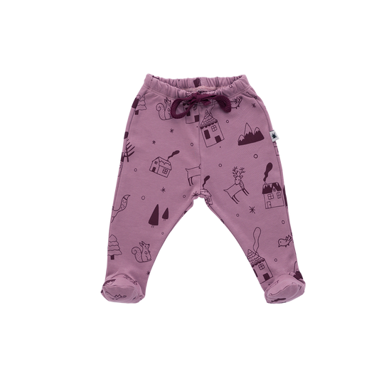 "Moonwalk" Footed Pants -Aged 0m to 6m- Colored Lilac