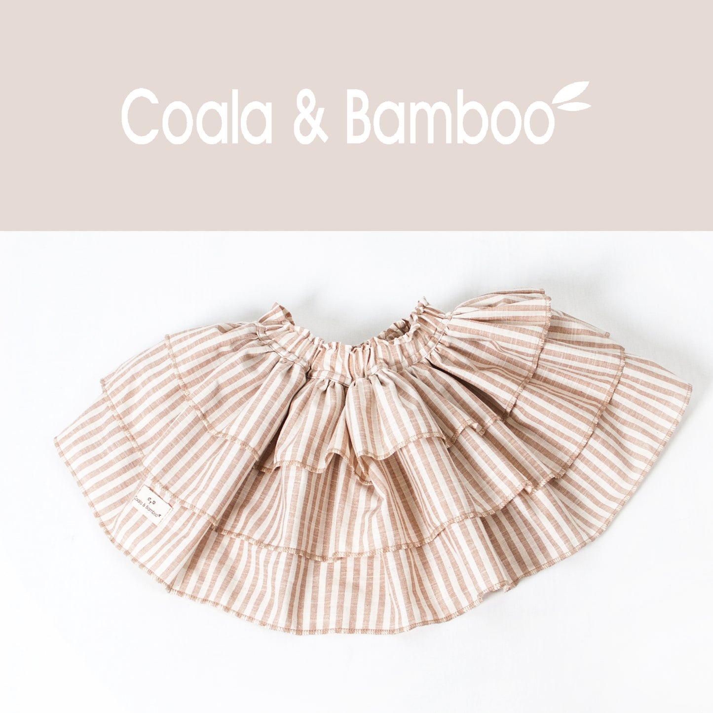 Summer Time pleated Skirt for girls Aged 1 Yrs to 9 Yrs-colored Ecru and Peach