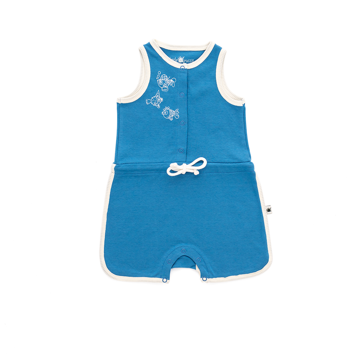 Retro Romper - Aged 0m to 5 Yrs- Colored Blue