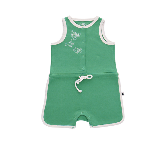 Retro Romper - Aged 0m to 5 Yrs-  Colored Green