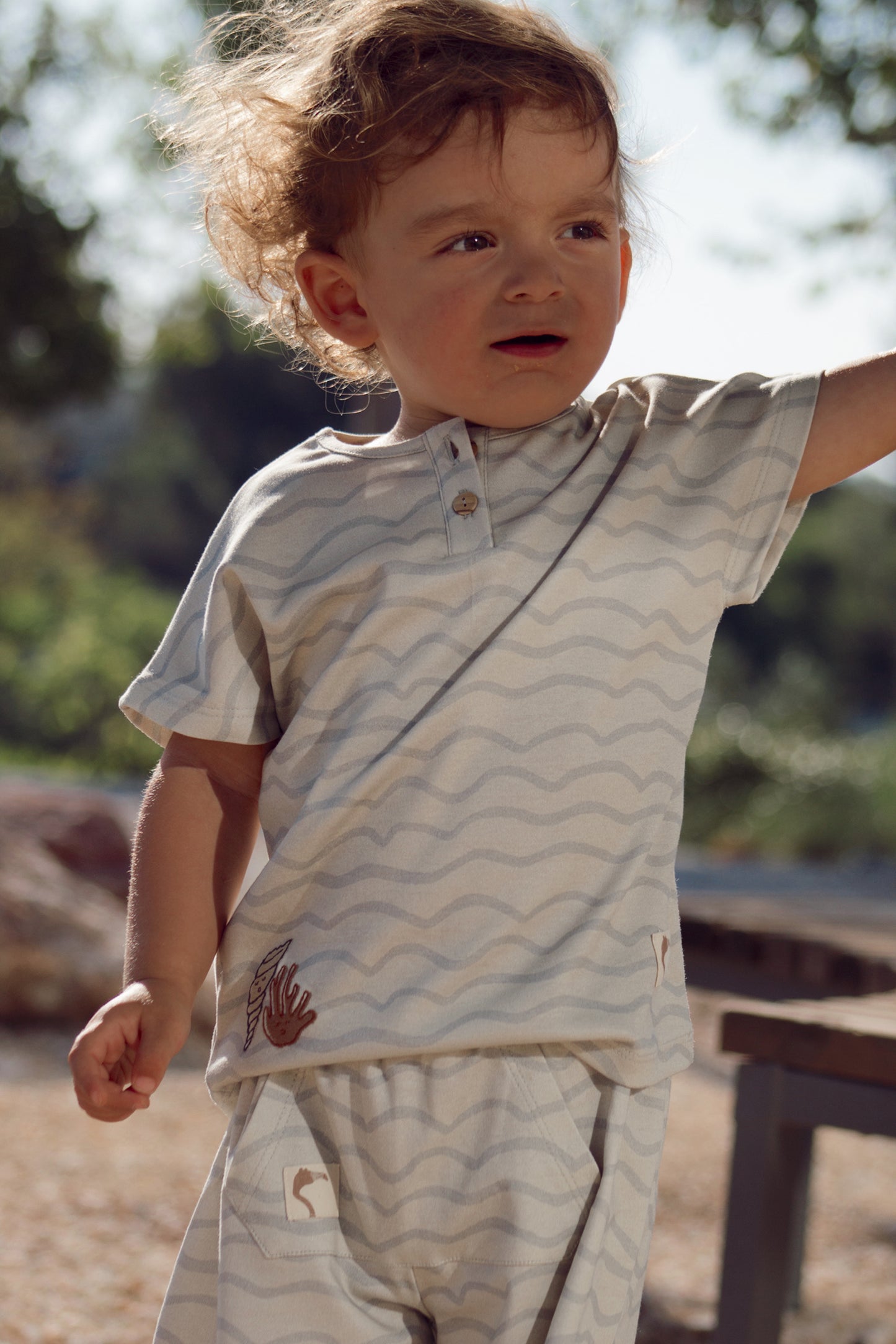 BLUE WAVES SHORT- 100% organic cotton-GOTS certified