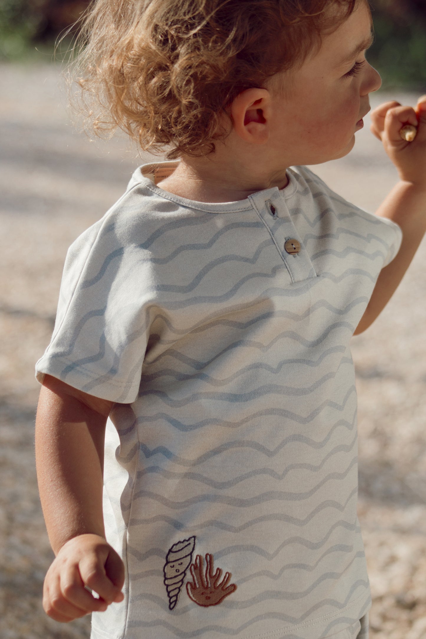 BLUE WAVES T-SHIRT- 100% organic cotton-GOTS certified