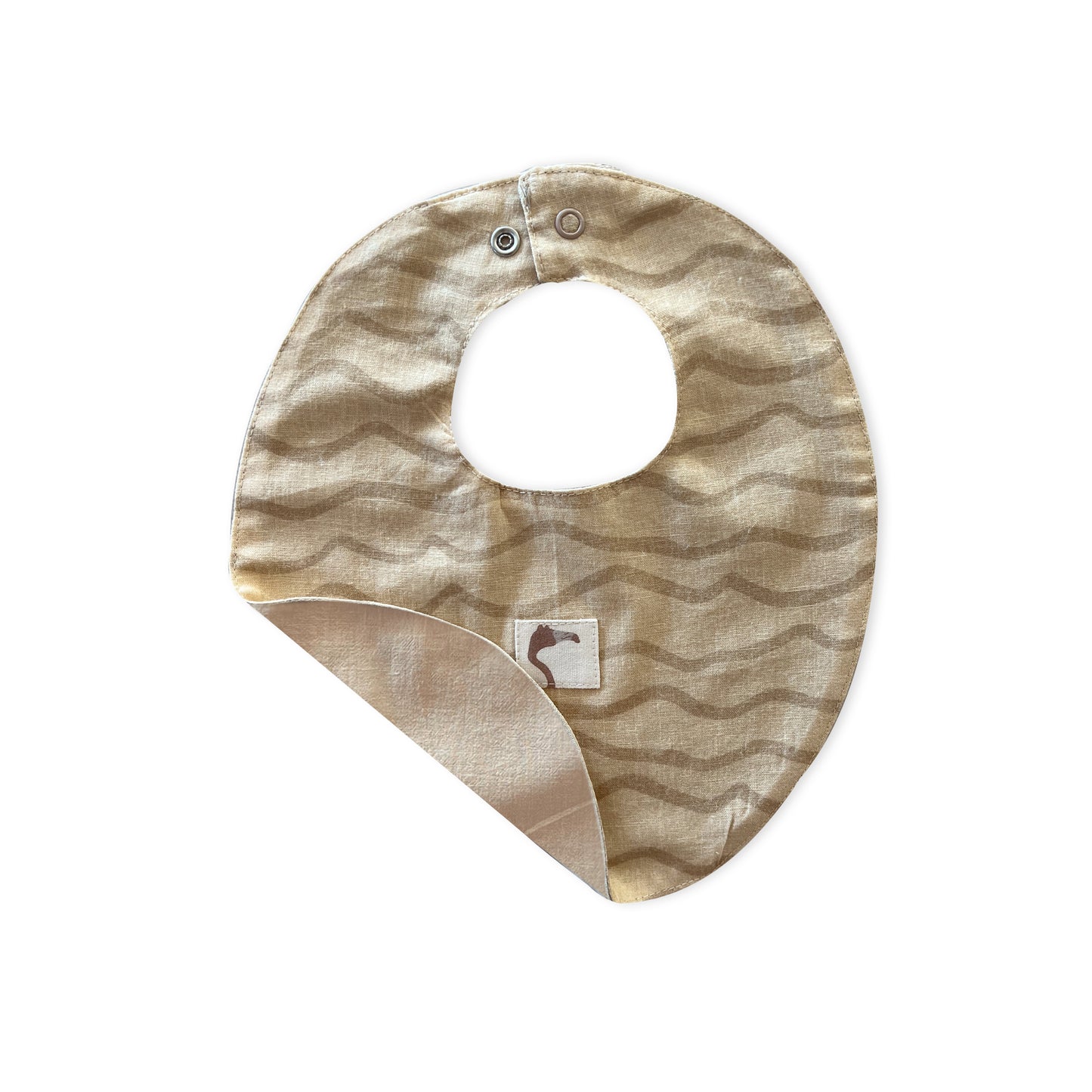 Organic DOUBLE SIDED MARZIPAN ‘WAVES’ WOVEN BIB