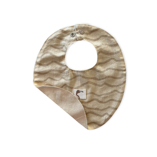 Organic DOUBLE SIDED MARZIPAN ‘WAVES’  WOVEN BIB