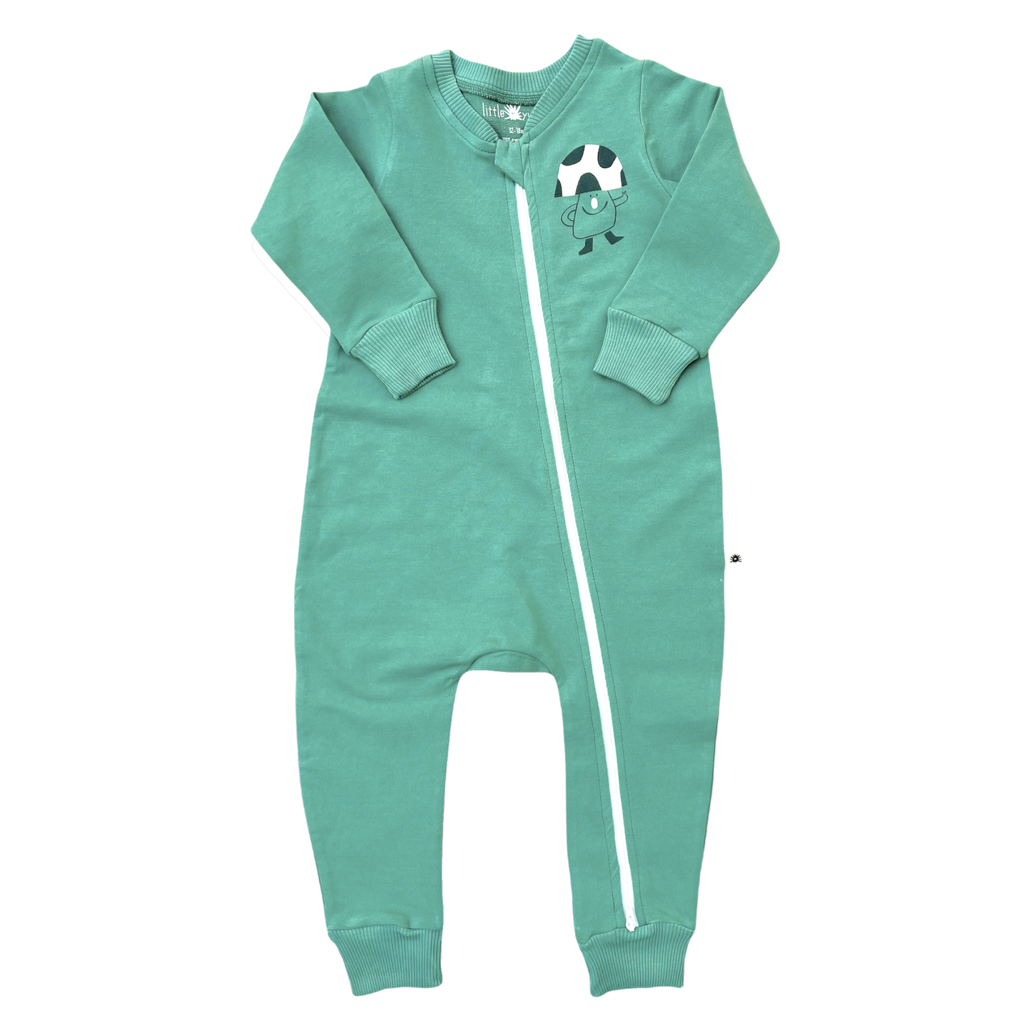 Organic Warm Zip Jumpsuit -Aged 0m to 12m- Colored Green