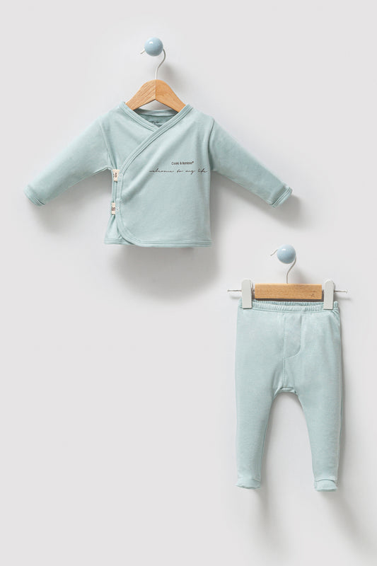 Baby Bodysuit Set Aged 0-3 Months- colored Mint