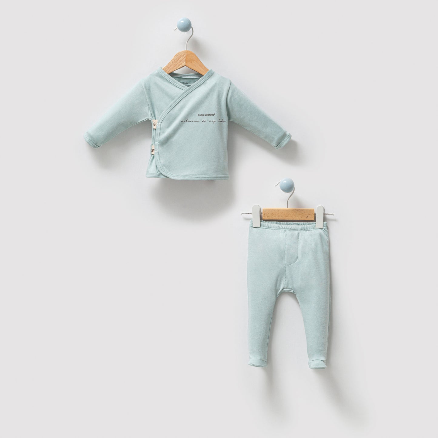 Baby Bodysuit Set Aged 0-3 Months- colored Mint