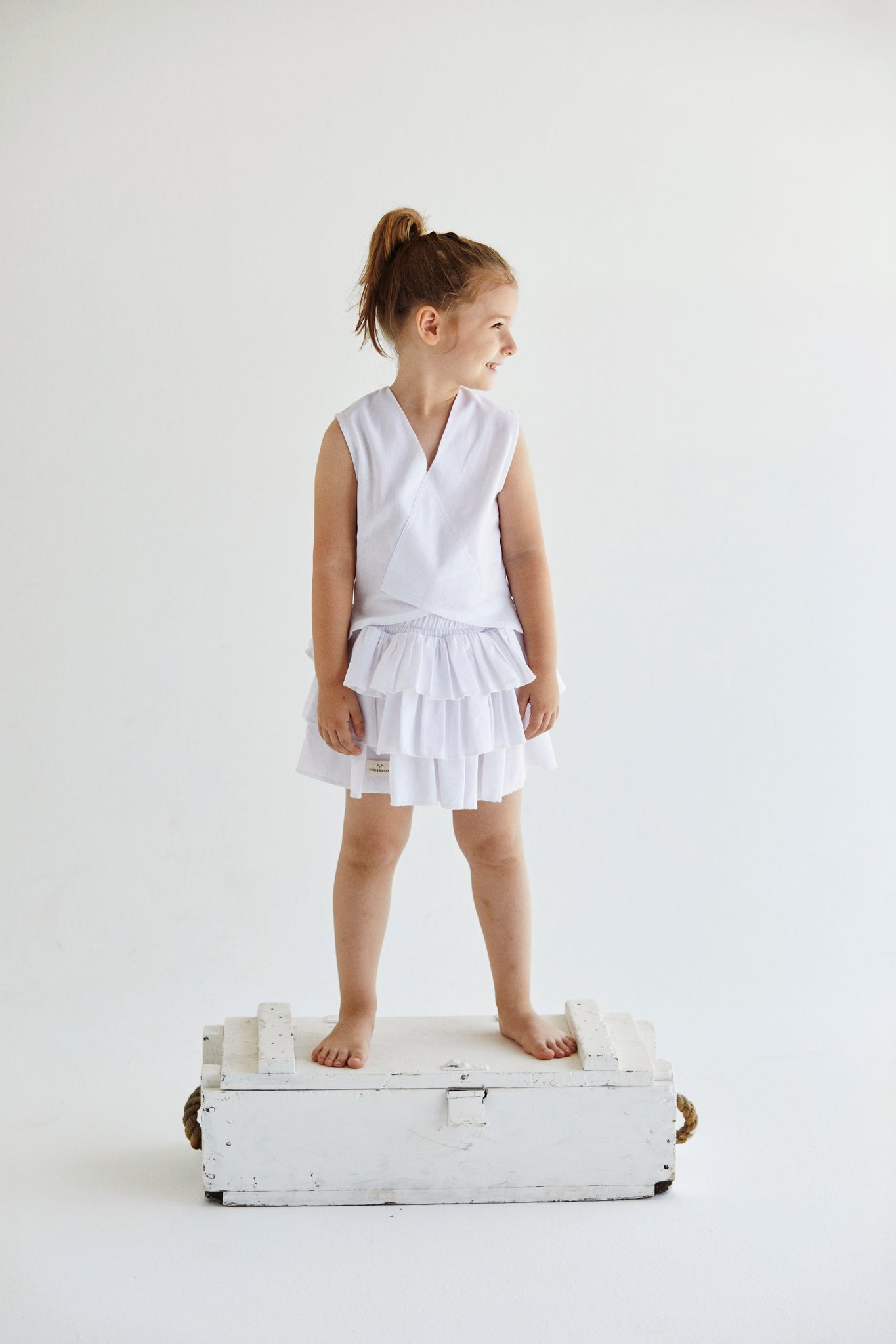 Bodrum Top and Skirt Set Aged 4 Year to 9 Yrs- Colored Ecru