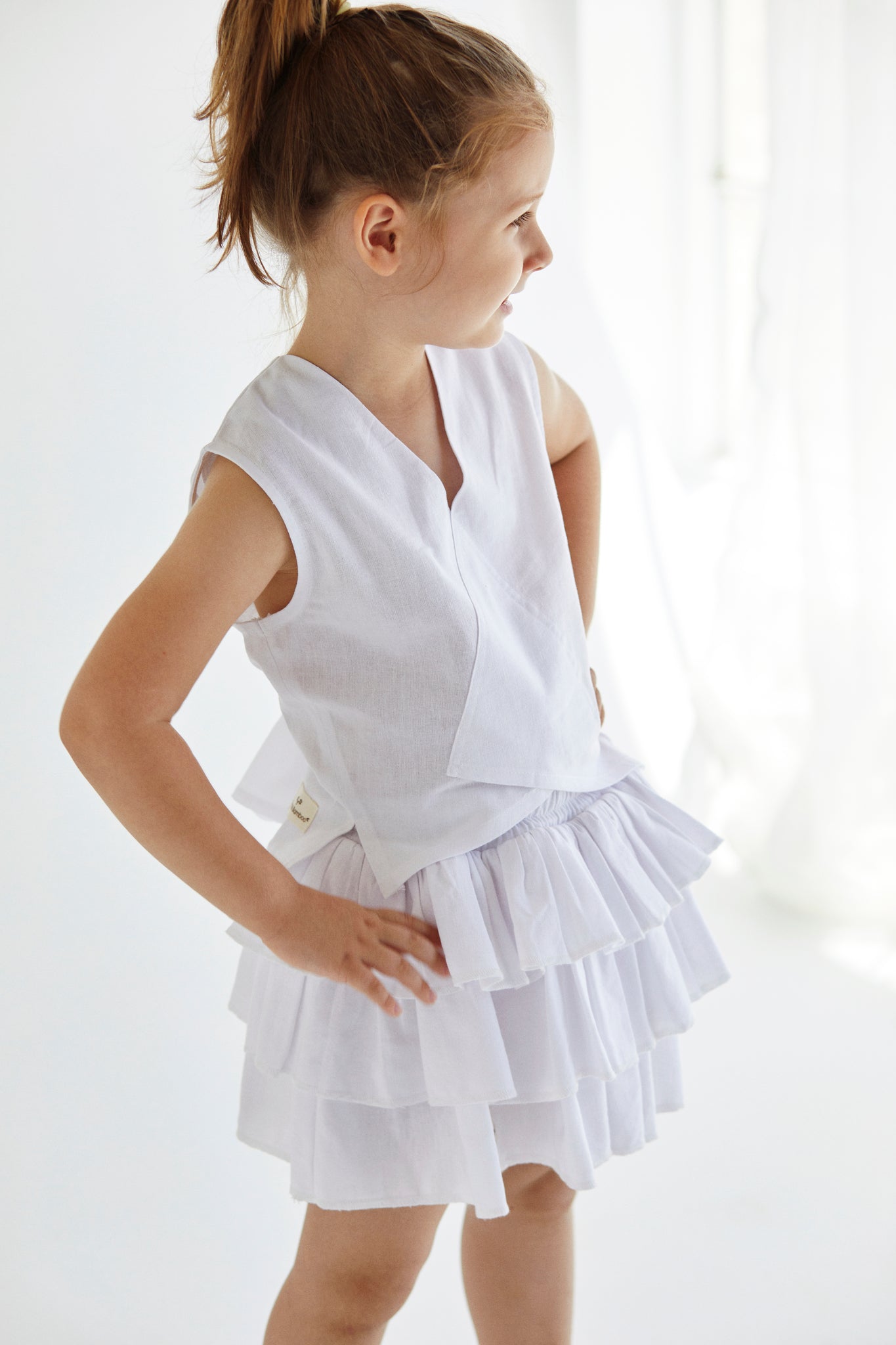 Bodrum Top and Skirt Set Aged 4 Year to 9 Yrs- Colored Ecru