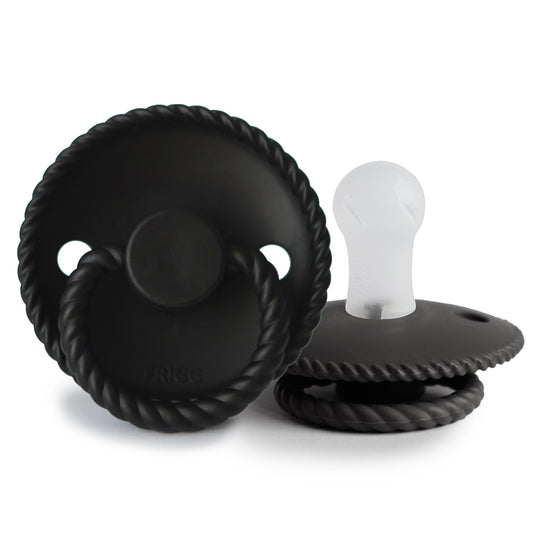 FRIGG Rope Silicone Baby Pacifier 1-Pack Jet Black  Size 1 (0-6 Months)