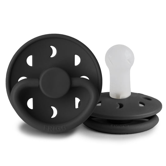 FRIGG Moon Phase Silicone Baby Pacifier 1-Pack Jet Black Size 2 (6-18 Months)