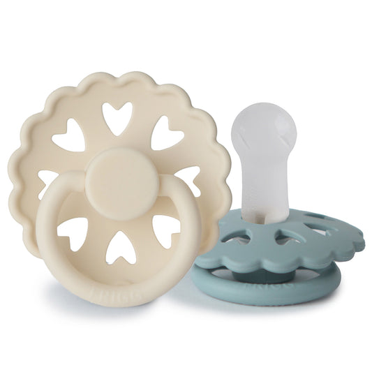 FRIGG Fairytale Silicone Baby Pacifier 2-Pack The Ugly Duckling/Ole Lukoie Size 2 (6-18 Months)