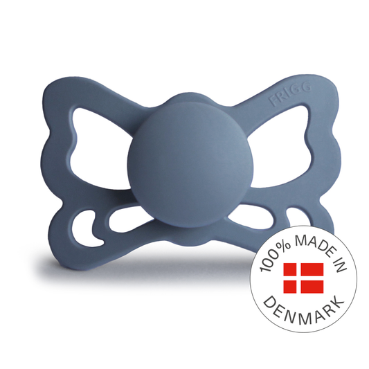 FRIGG Butterfly Anatomical Silicone Baby Pacifier 1-Pack Slate- Size: Size 2 (6-18 Months)