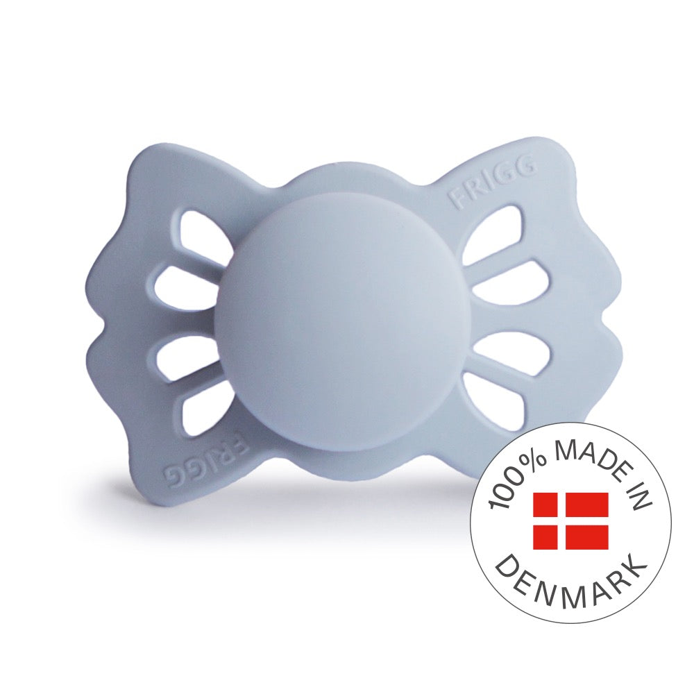 FRIGG Lucky Symmetrical Silicone Baby Pacifier Powder Blue  Size 1 (0-6 Months)