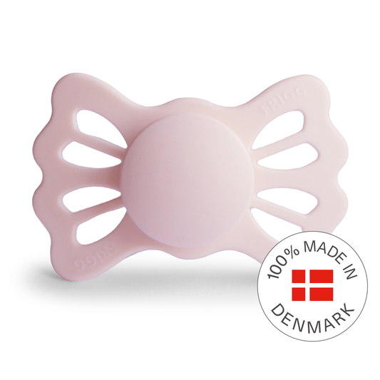 FRIGG Lucky Symmetrical Silicone Baby Pacifier White Lilac Size 2 (6-18 Months)