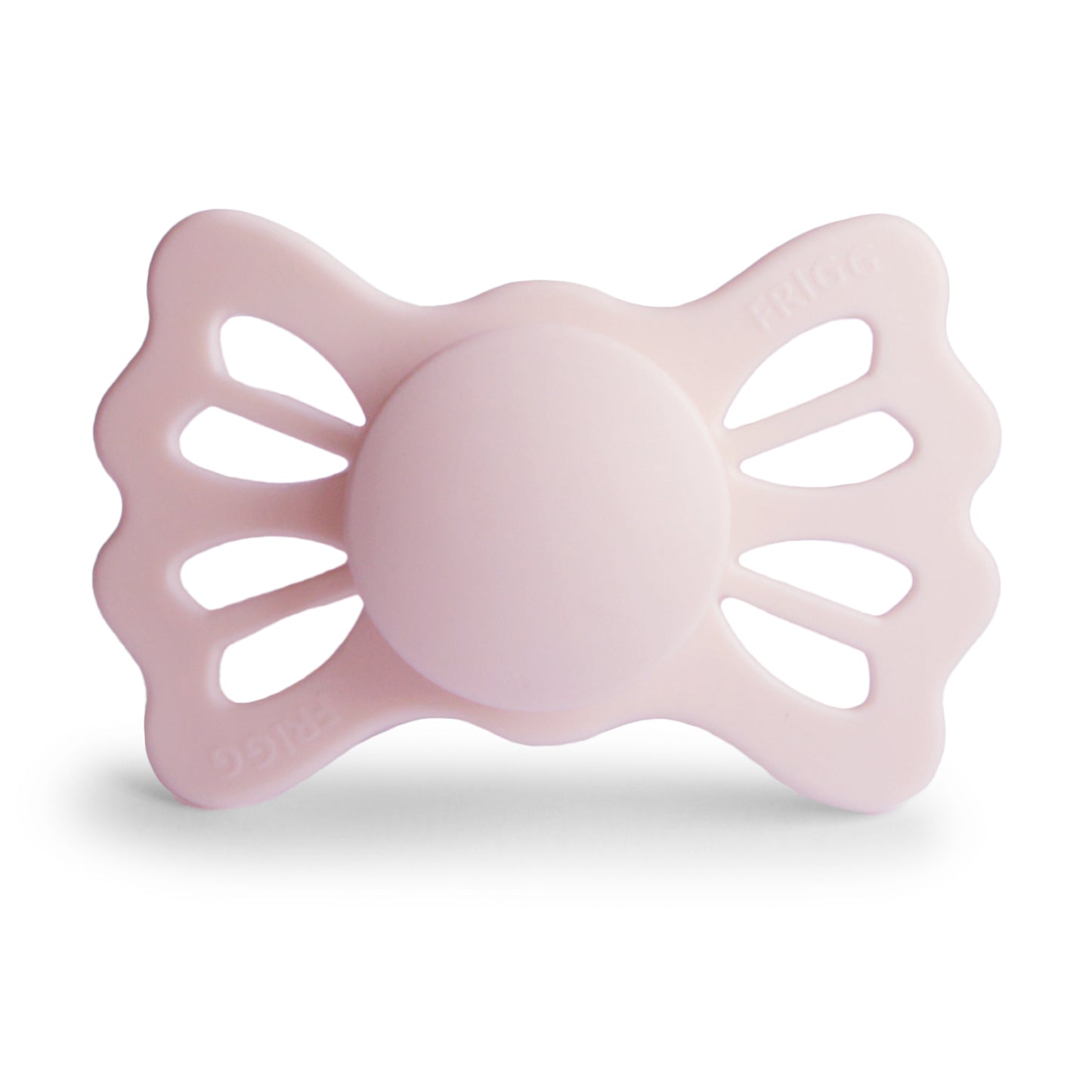 FRIGG Lucky Symmetrical Silicone Baby Pacifier White Lilac Size 2 (6-18 Months)