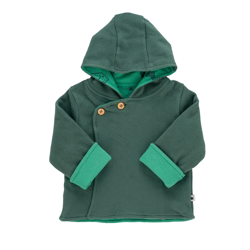"Cozy" Double Layer Polar Fleece Jacket- Aged 6m to 2 Yrs- Colored  Deep Green