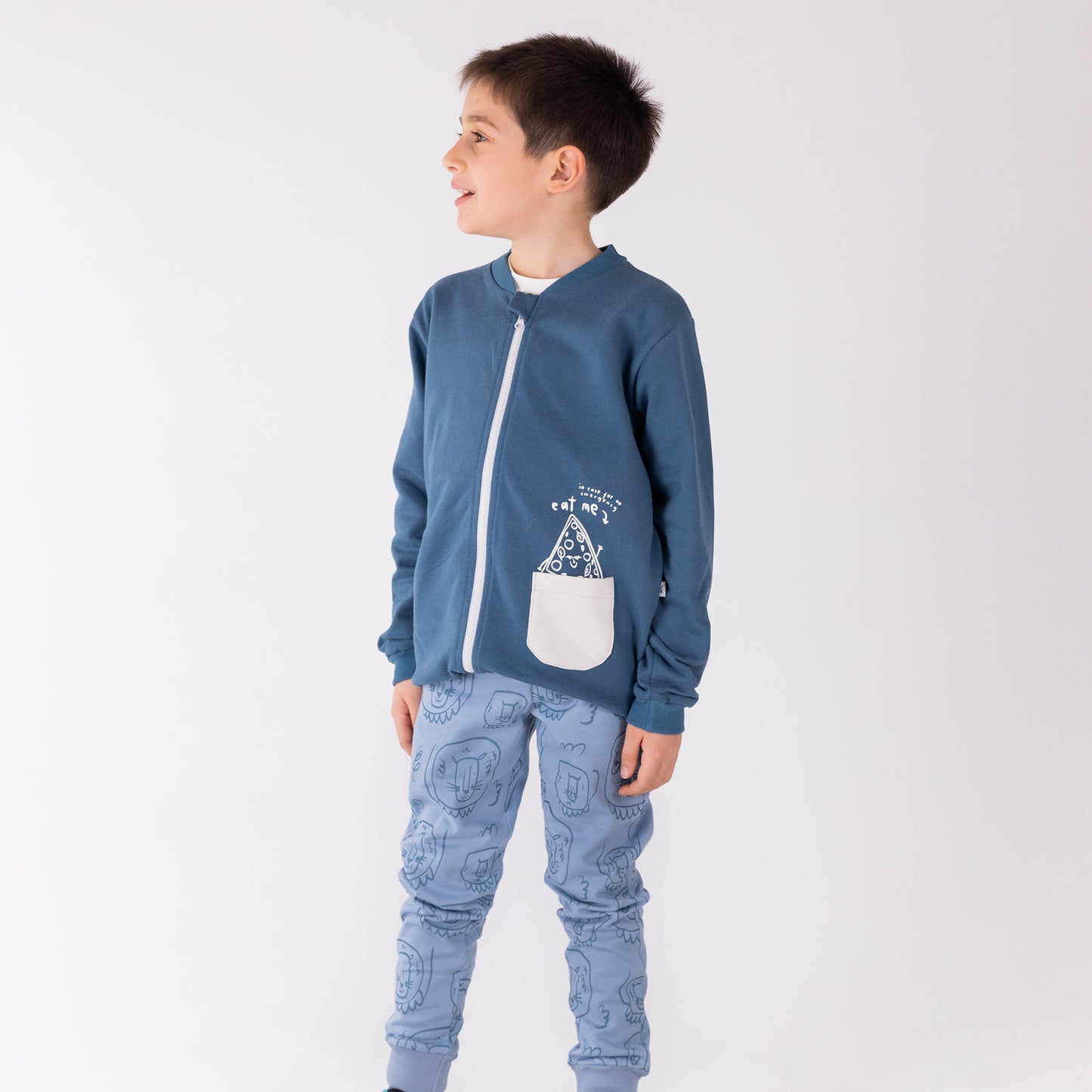 Organic "Jogger" Pants -Aged 6m to 5 Yrs- Colored Light Bue