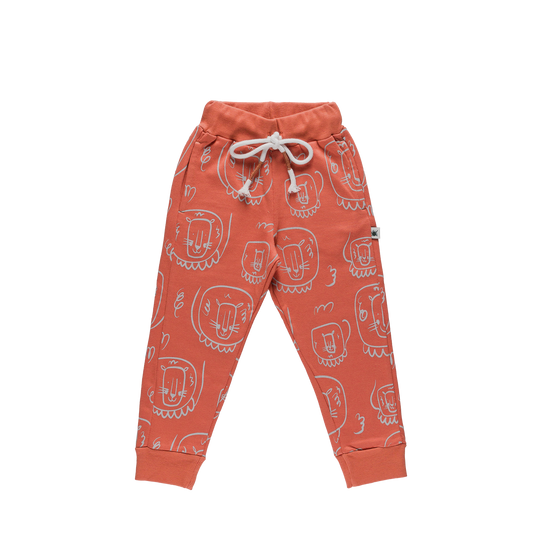 Organic "Jogger" Pants -Aged 6m to 5 Yrs- Colored Terracotta
