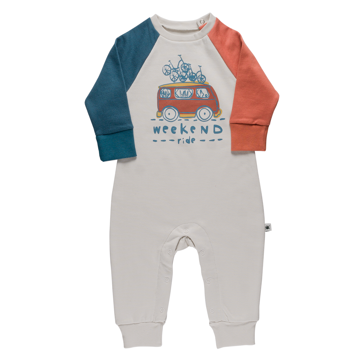 Organic Sing Jumpsuit -Aged 3m to 18m- Colored Light Grey-Blue-Terracotta