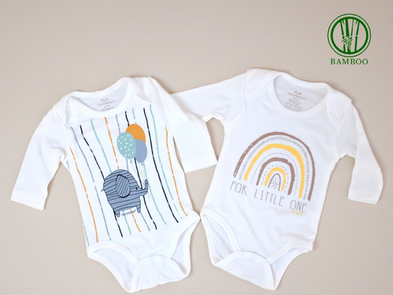 bamboo cotton long sleeve bodysuits for baby girls and boys.