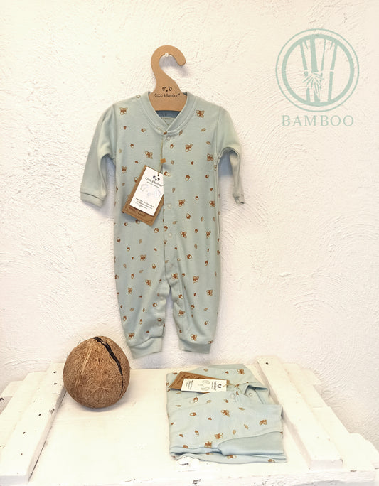 Patterned Bamboo Boy Romper- Aged 0m to 9m