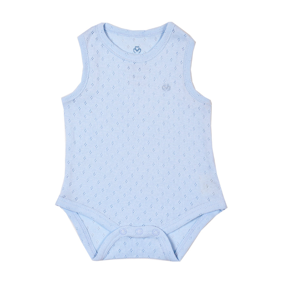 Organic bodysuit for girls and boys Aged 0-18 Months colored Blue