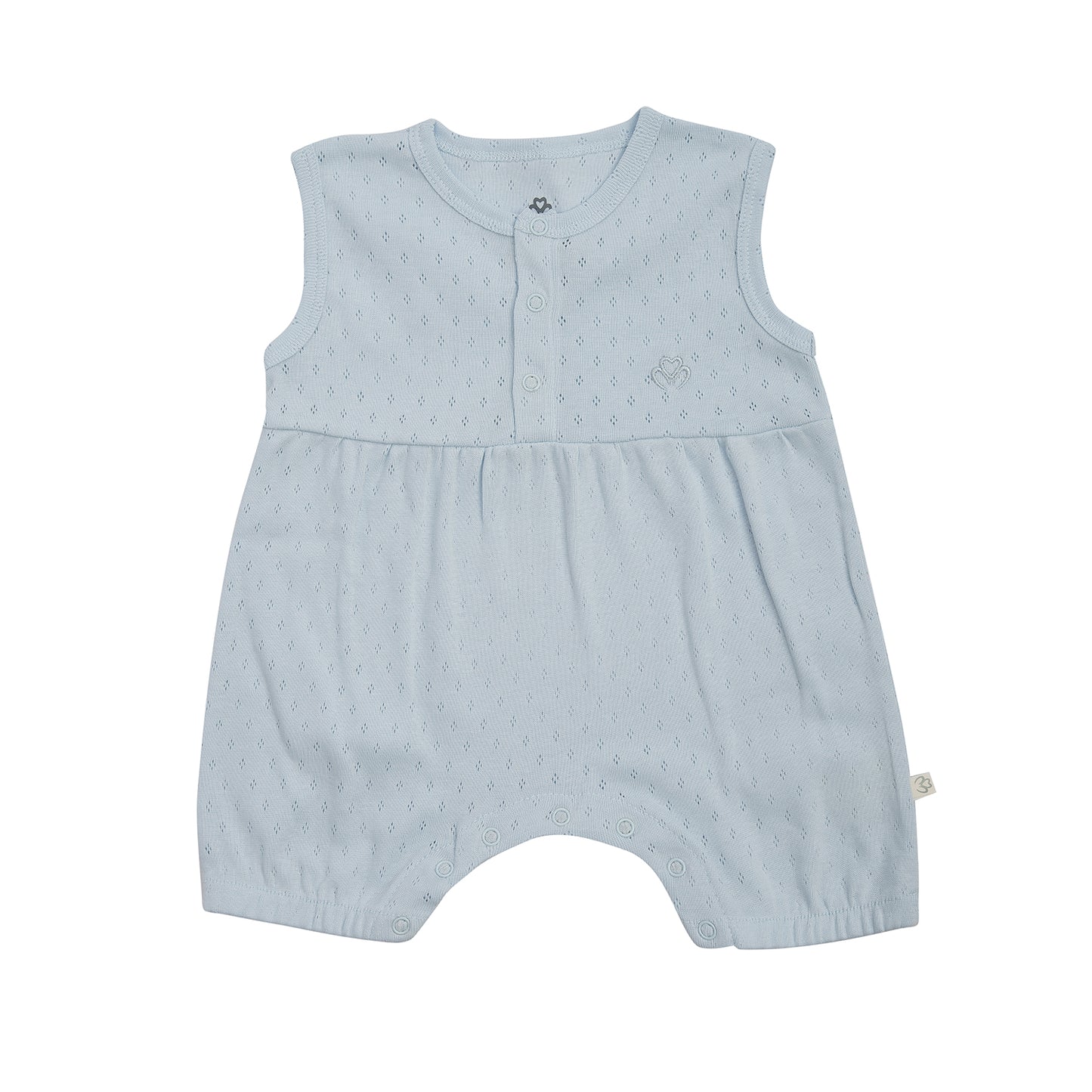 Organic Romper for baby girls and boys Aged 0-24 Months colored Blue