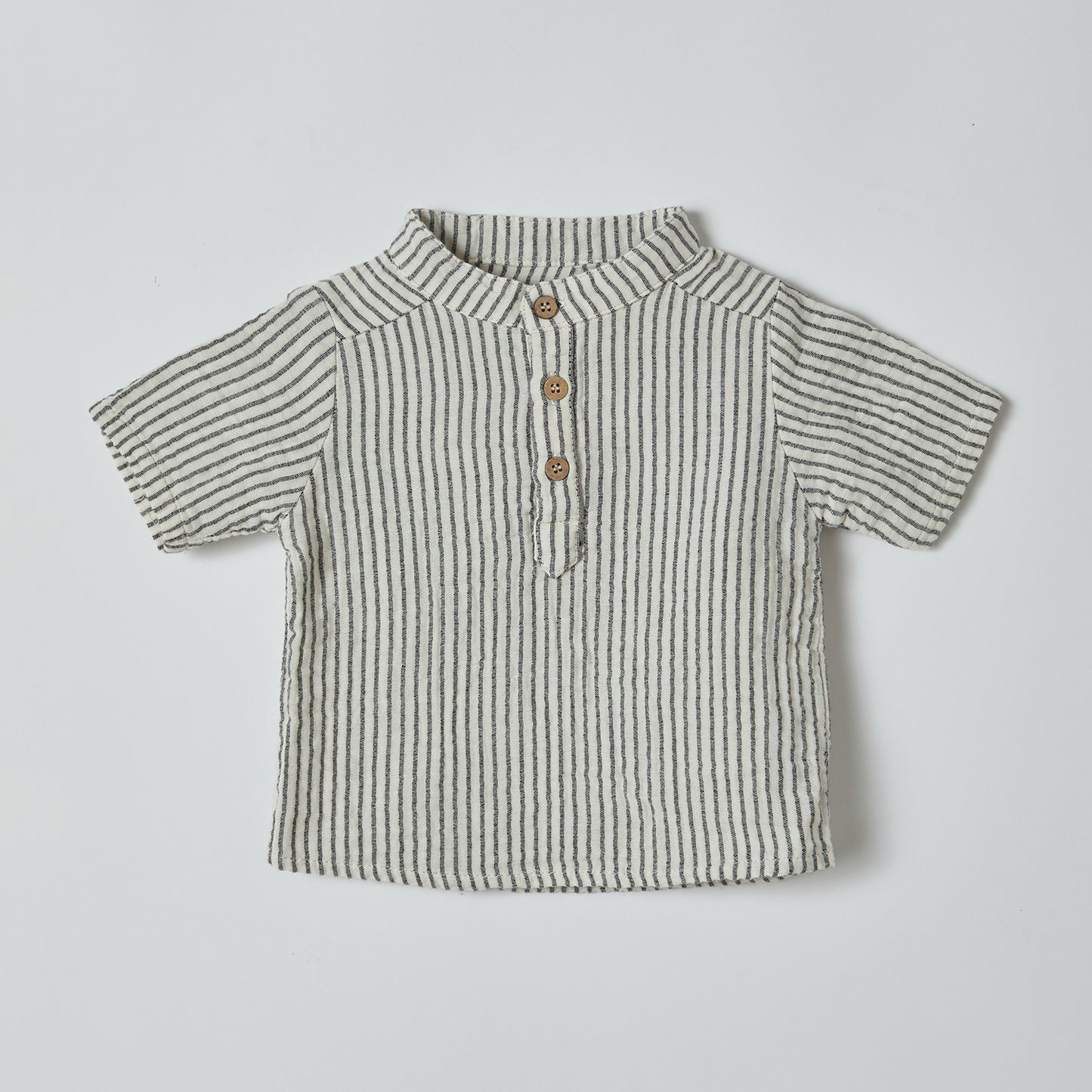 Organic Muslin Shirt for boys with bottoms Aged 6m -6 Years colored Anthracite Striped