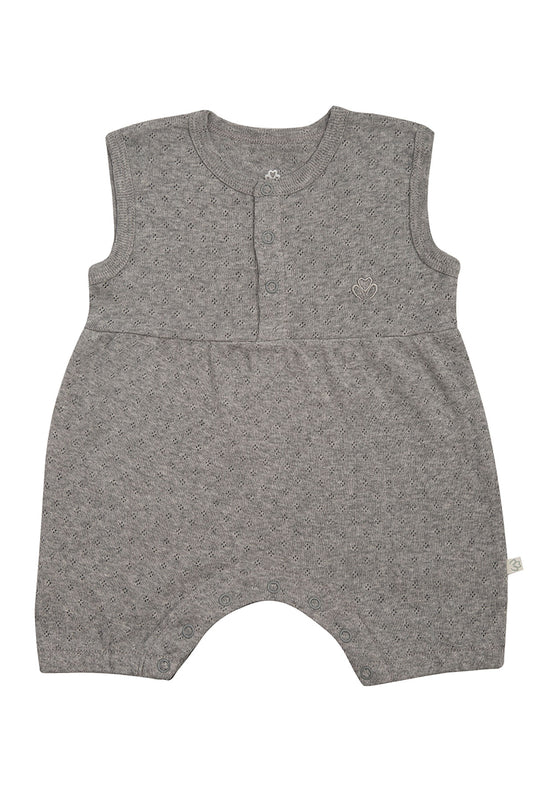 Organic Romper for baby girls and boys Aged 0-6 Months colored Grey